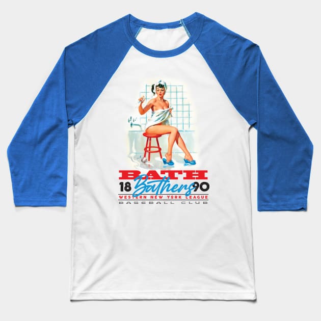 Bath Bathers Baseball T-Shirt by MindsparkCreative